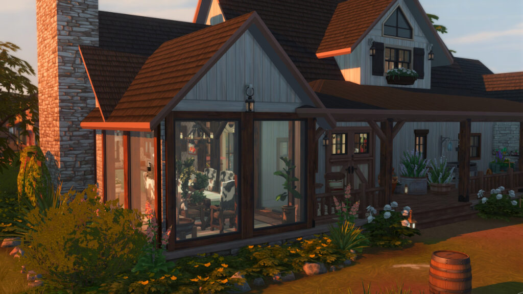 Sims 4 Ranch Homes for Country Living (No CC) 13 sims 4 farm business ranch build