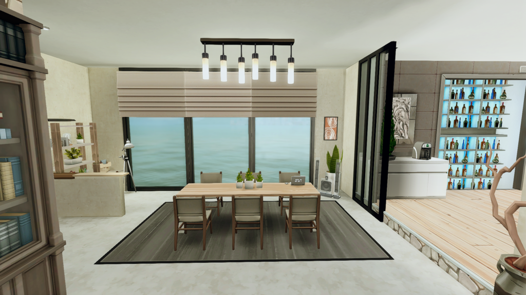 sims 4 modern base game home dining room no cc