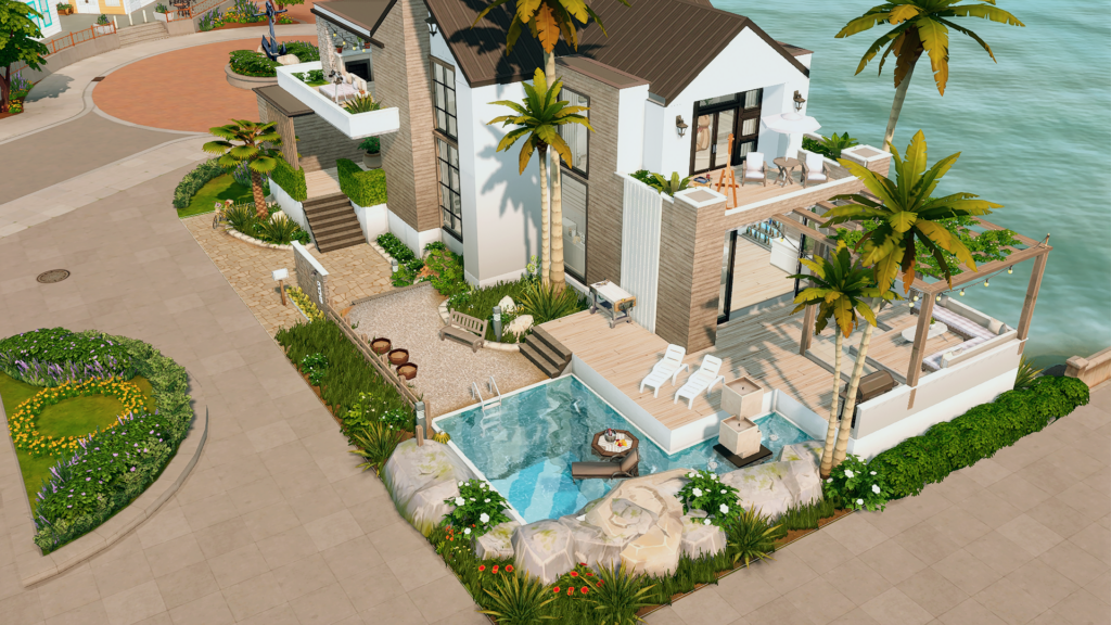 sims 4 modern base game home exterior no cc