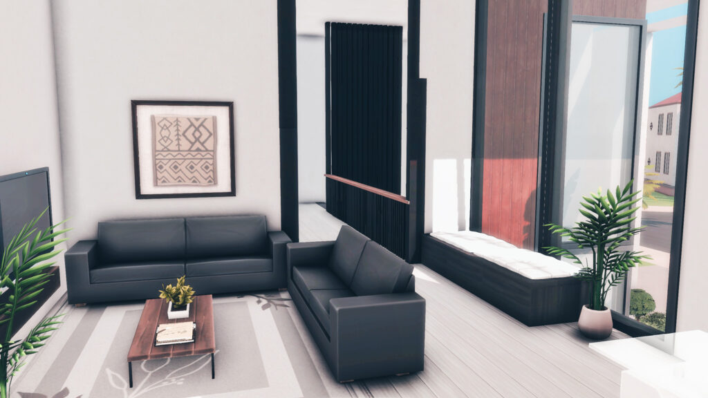 sims 4 modern base game living room no cc