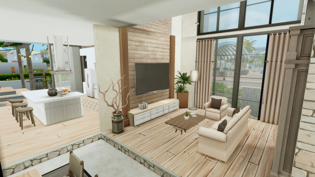 sims 4 modern base game open layout no cc