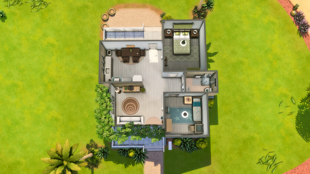 sims 4 modern base game starter layout
