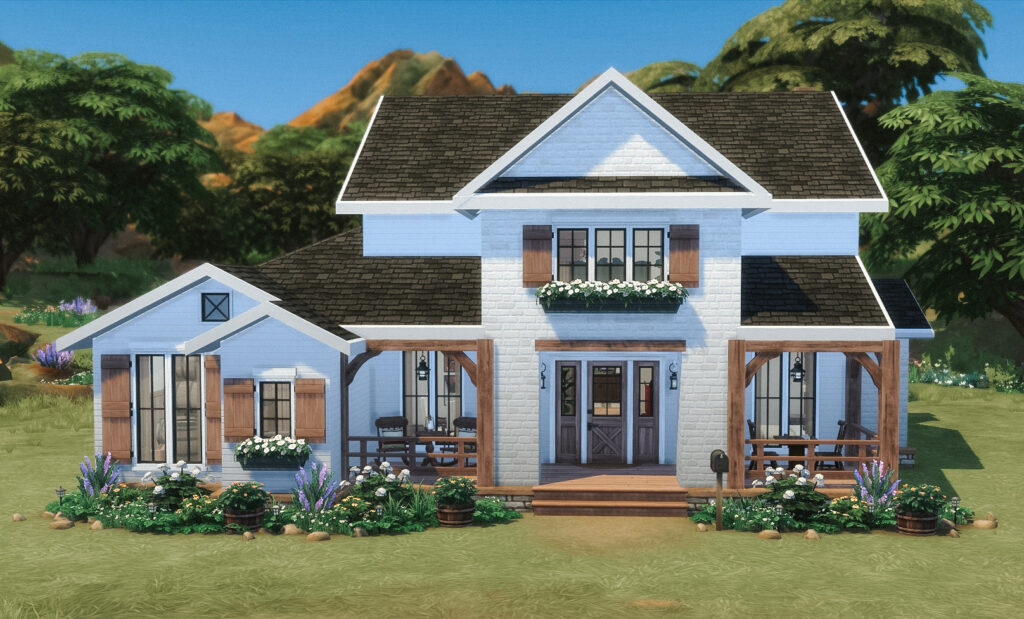 Sims 4 Ranch Homes for Country Living (No CC) 18 sims 4 ranch home for farm gameplay