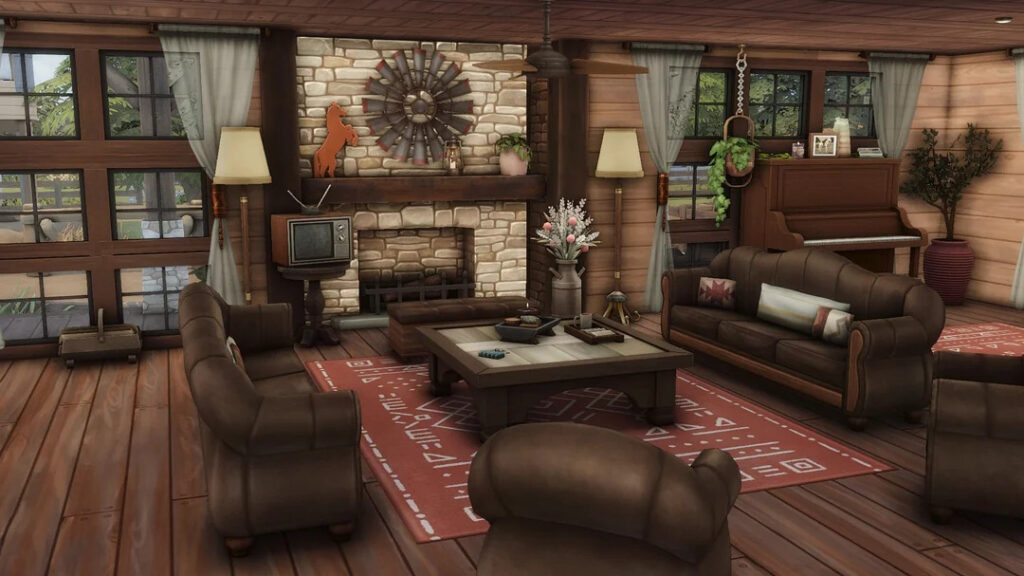 Sims 4 Ranch Homes for Country Living (No CC) 6 sims 4 ranch home no cc family farm
