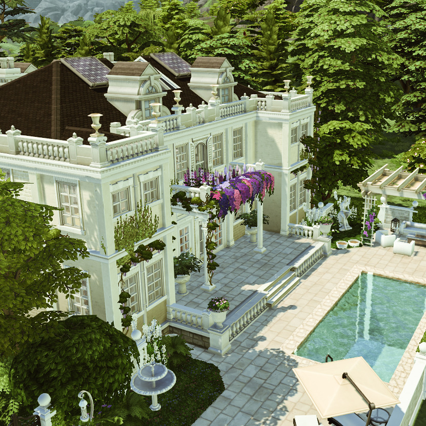 10 Sims 4 Royal Mansions for Generational Saves (No CC) 3 sims 4 royal mansions no cc formal garden layout