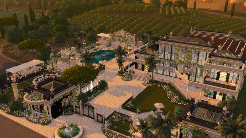 10 Sims 4 Royal Mansions for Generational Saves (No CC) 25 sims 4 royal mansions no cc grand front gates
