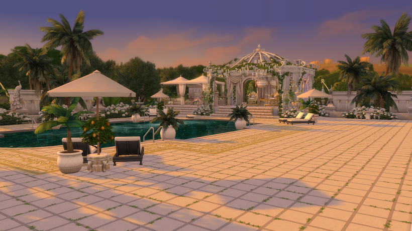 10 Sims 4 Royal Mansions for Generational Saves (No CC) 26 sims 4 royal mansions no cc luxury pool area