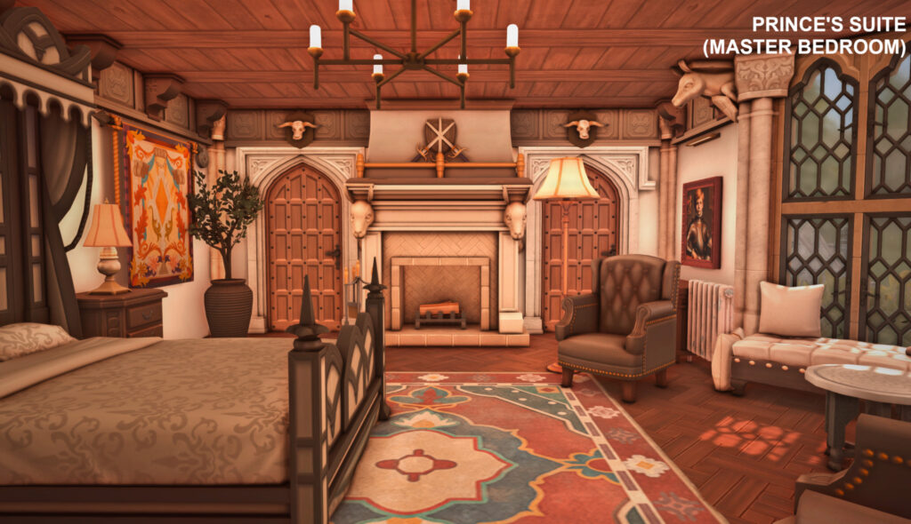 10 Sims 4 Royal Mansions for Generational Saves (No CC) 9 sims 4 royal mansions no cc royal bedroom suite