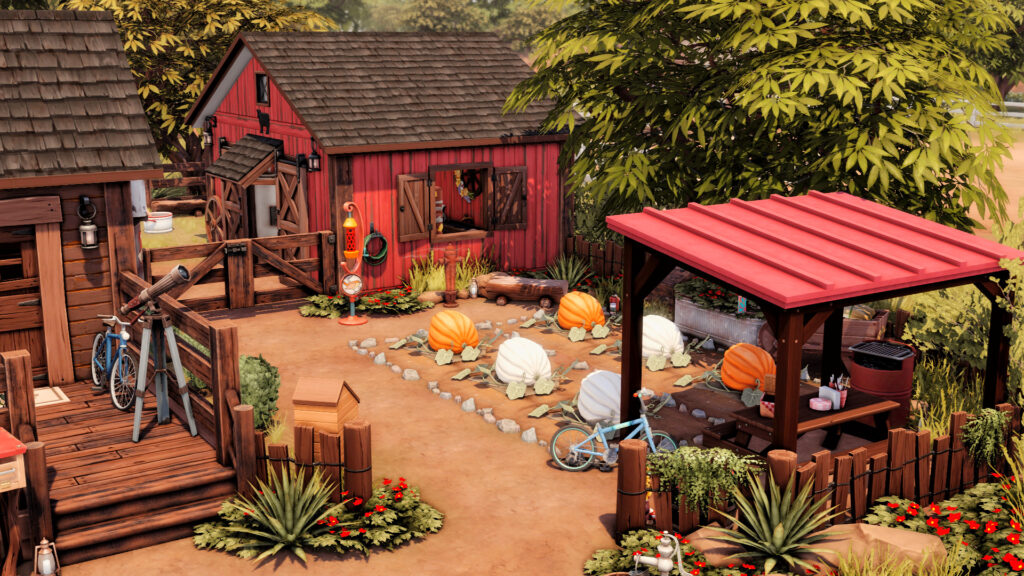 Sims 4 Ranch Homes for Country Living (No CC) 23 sims 4 rustic cabin ranch no cc