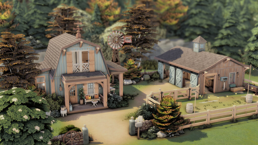 Sims 4 Ranch Homes for Country Living (No CC) 26 sims 4 small family horse ranch no cc