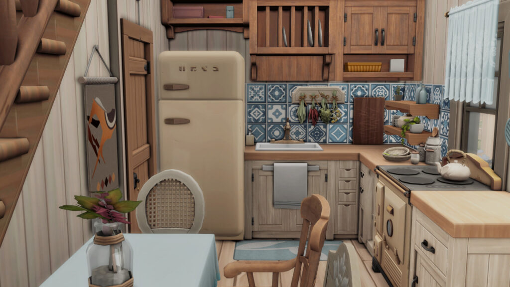 Sims 4 Ranch Homes for Country Living (No CC) 27 sims 4 small horse ranch kitchen no cc