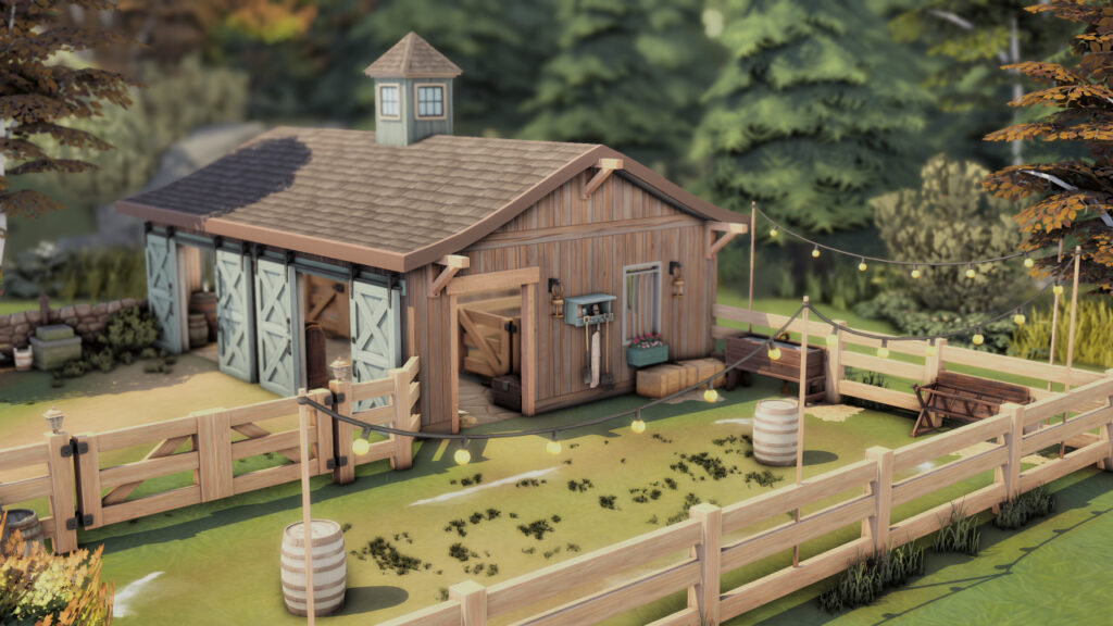 Sims 4 Ranch Homes for Country Living (No CC) 29 sims 4 small horse ranch no cc