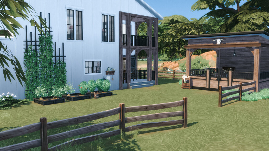Sims 4 Ranch Homes for Country Living (No CC) 17 sims 4 small modern ranch no cc