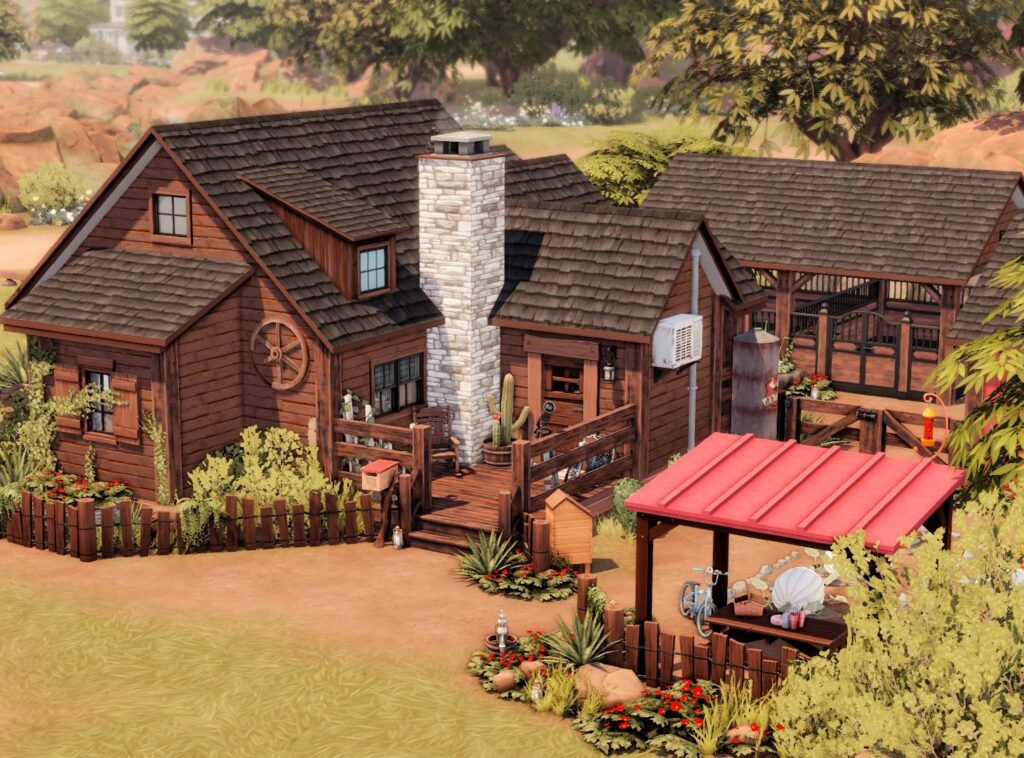 Sims 4 Ranch Homes for Country Living (No CC) 22 sims 4 werewolf ranch no cc