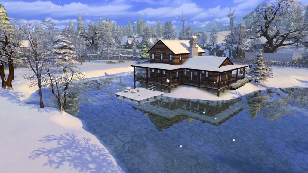Sims 4 Winter Cabins for Cozy Snowy Gameplay (No CC) 23 sims 4 winter cabin snowy retreat no cc