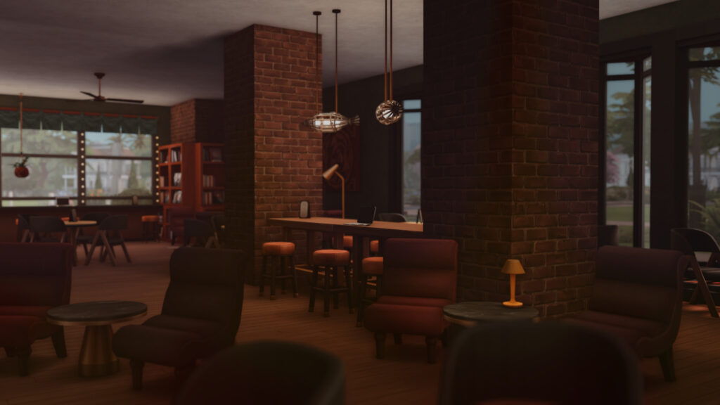 10+ Sims 4 Cafe Builds That Make Your Save Feel Alive (No CC) 39 sims 4 modern cafe lot no cc