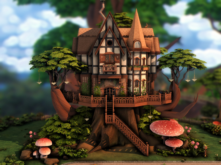 Sims 4 Fairy Homes for Enchanted Fantasy Gameplay (No CC) 8 sims 4 enchanted cottage