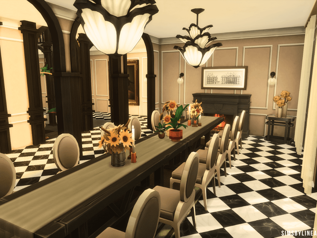 15 Sims 4 Mega Mansions For Sims With Billionaire Status (No CC) 39 eucalyptuslaneformaldining