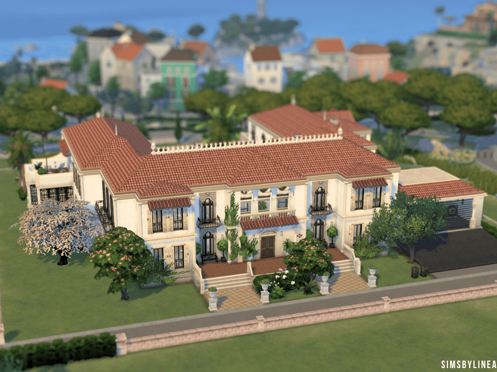 15 Sims 4 Mega Mansions For Sims With Billionaire Status (No CC) 28 regalmegamansionfront png