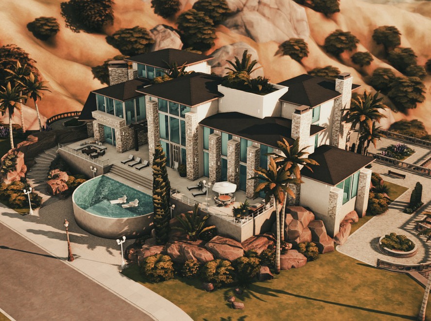 15 Sims 4 Mega Mansions For Sims With Billionaire Status (No CC) 15 sims 4 huge mansion