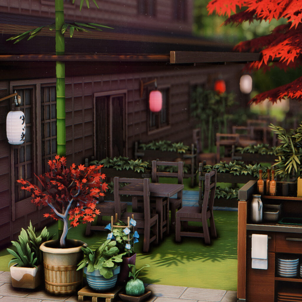 12 Restaurants in Sims 4 for Family Dinners, Date Nights & More (No CC) 39 sims 4 lantern bloom restaurant no cc
