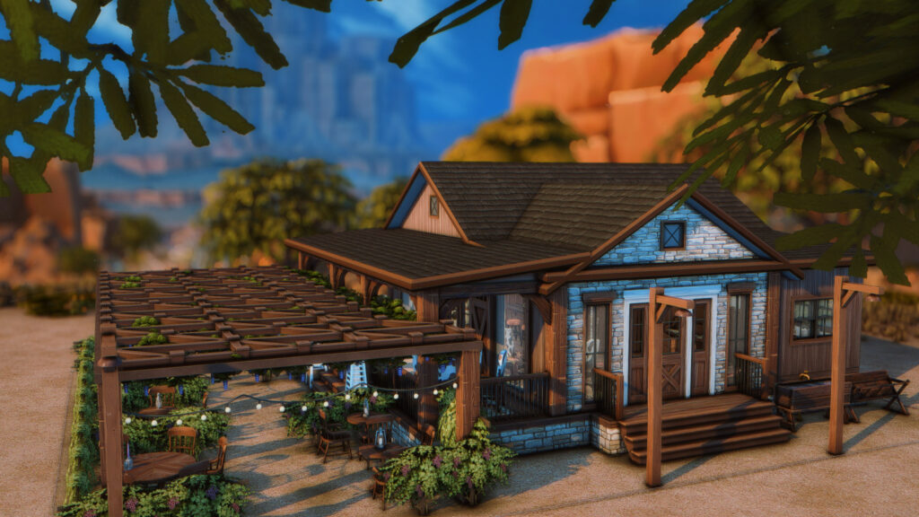 12 Restaurants in Sims 4 for Family Dinners, Date Nights & More (No CC) 44 sims rustic restaurant no cc
