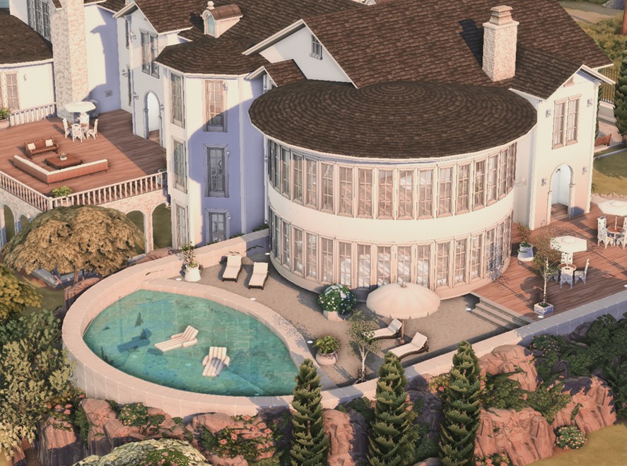 15 Sims 4 Mega Mansions For Sims With Billionaire Status (No CC) 34 sims 4 mega mansion pool