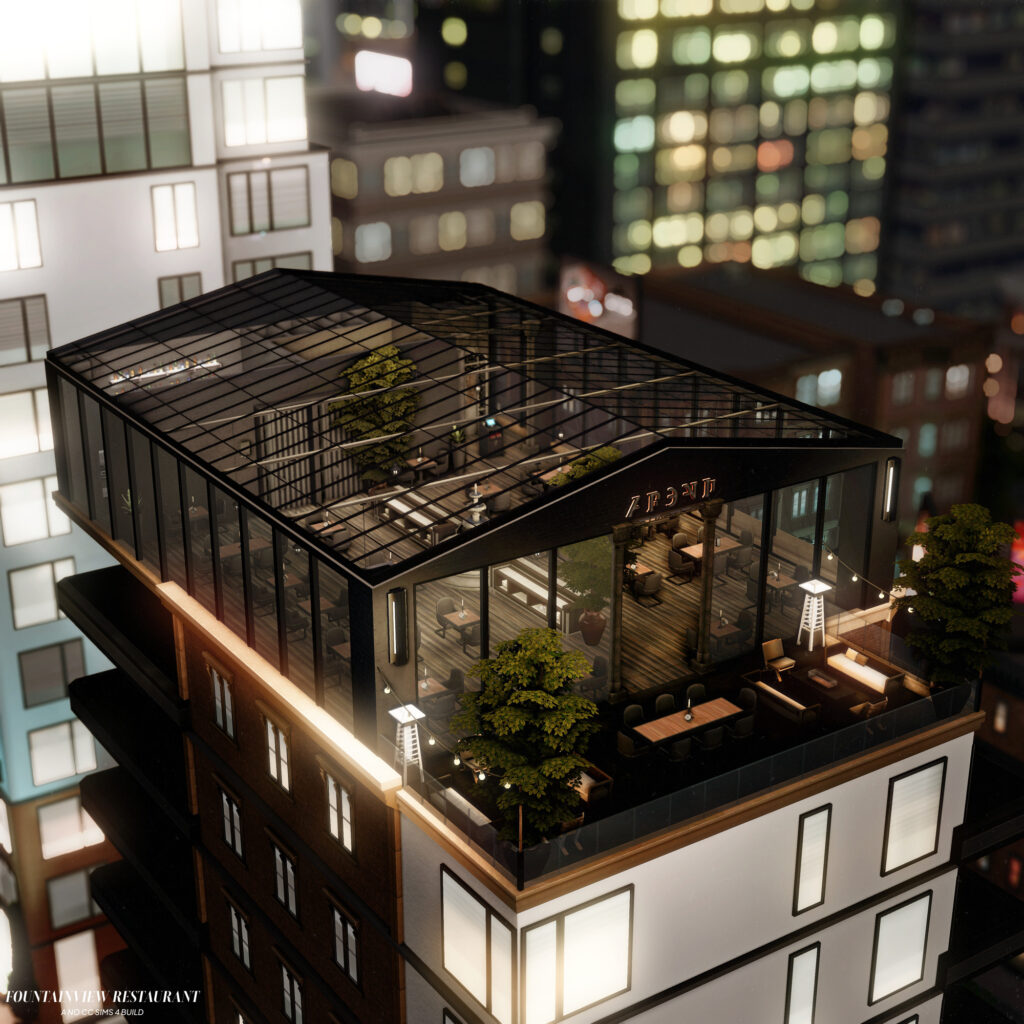 How Rich Sims Spend Their Time: Building a Luxury Lifestyle in The Sims 4 (No CC) 10 sims 4 rooftop restaurant no cc