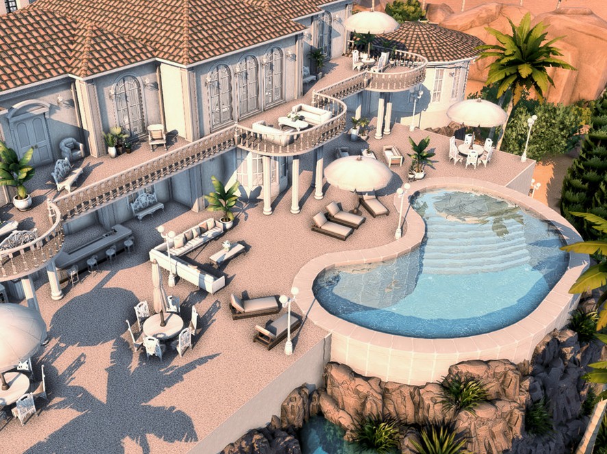 15 Sims 4 Mega Mansions For Sims With Billionaire Status (No CC) 5 sims 4 ultra mega mansion