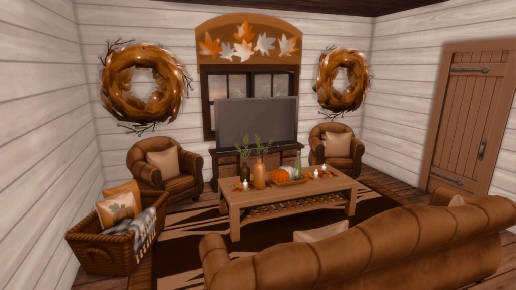 12 Cozy Sims 4 Fall Family Homes for the Perfect Autumn Save (No CC) 45 cozy sims 4 family home fall 3